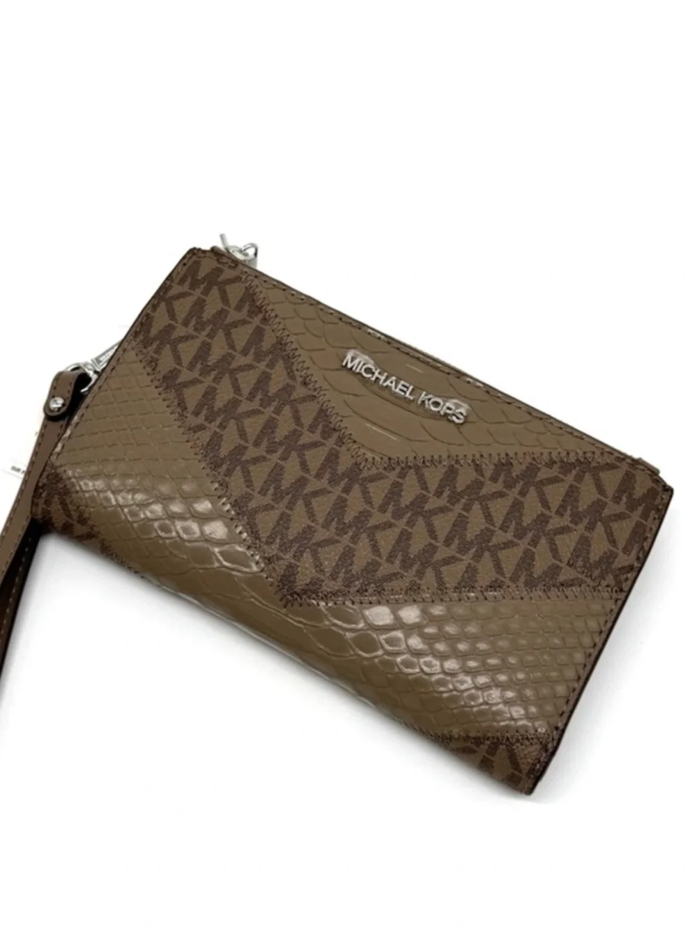 Michael Kors Large Jet Set Travel Logo Double Zip Wallet Dusk Multi